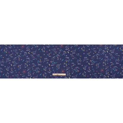 Stretch Cotton and Modal Jersey - Navy, White and Multicolor Zodiac Stars - Deadstock