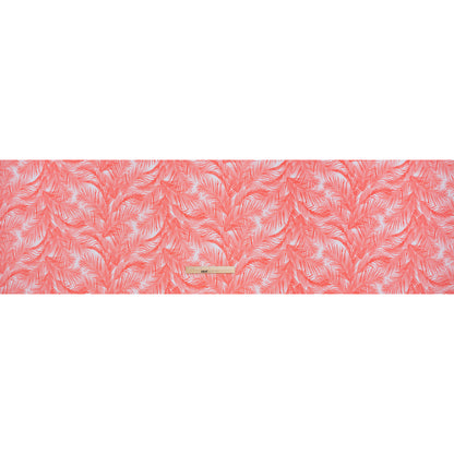 Stretch Polyester ITY Jersey Print - Coral Pink and White Palm Fronds - Deadstock