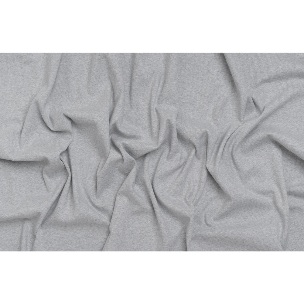 Stretch Cotton 2x2 Rib Knit - Light Heathered Gray - Deadstock