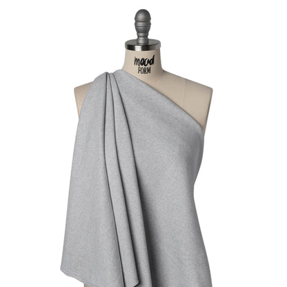 Stretch Cotton 2x2 Rib Knit - Light Heathered Gray - Deadstock