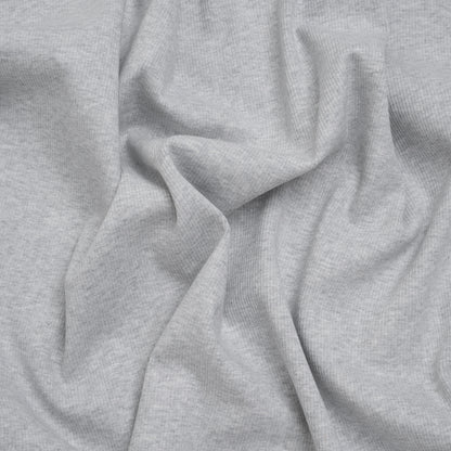 Stretch Cotton 2x2 Rib Knit - Light Heathered Gray - Deadstock
