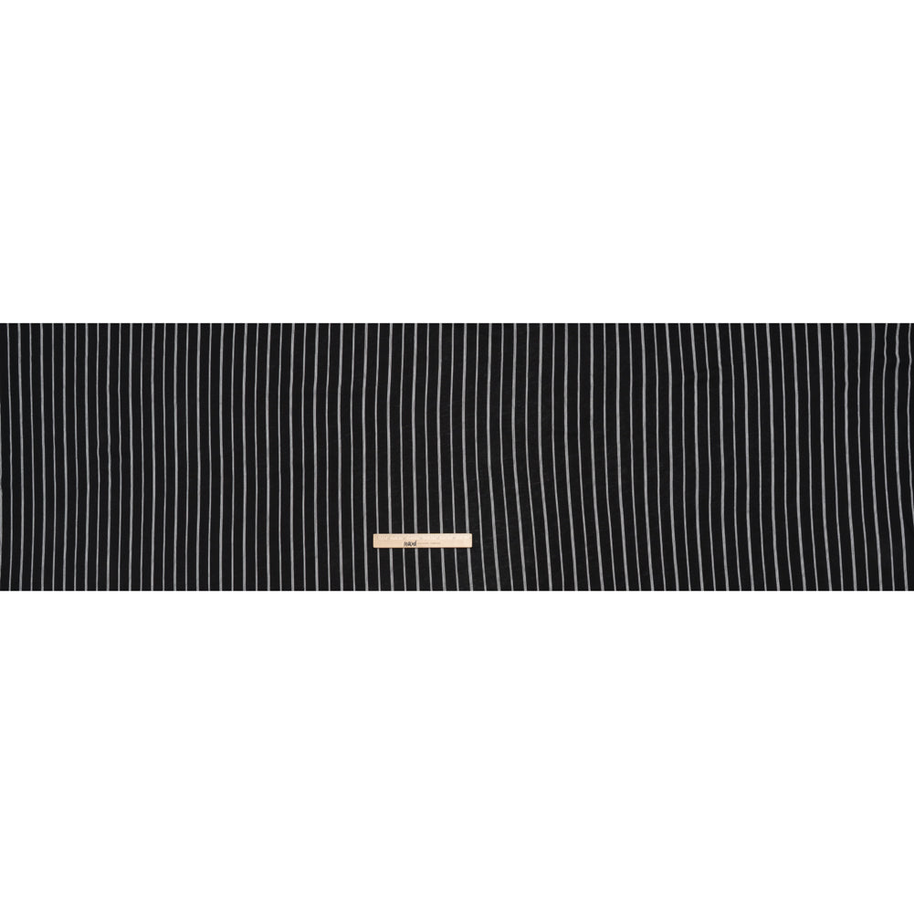 Cotton and Viscose Jersey Print - Black and White Striped - Deadstock