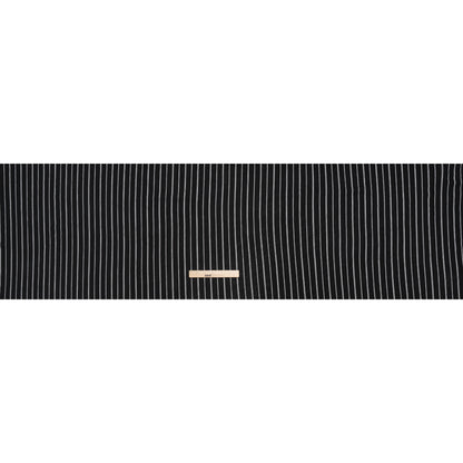 Cotton and Viscose Jersey Print - Black and White Striped - Deadstock