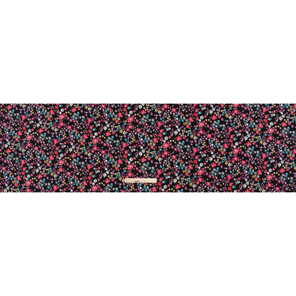 Stretch Cotton and Modal Jersey - Black, Pink and Sky Blue Floral - Deadstock