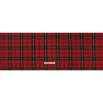 Cotton and Polyester Jersey Print - Red, Green and Black Holiday Tartan Plaid - Deadstock