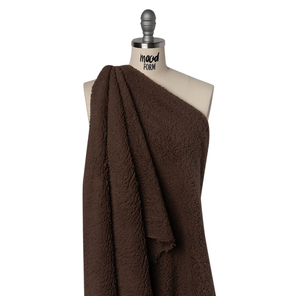 Double Faced Faux Shearling Fur - Mushroom Brown - Deadstock