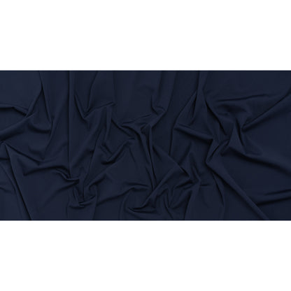 Stretch Polyester 1x1 Rib Knit - Navy Blue - Deadstock