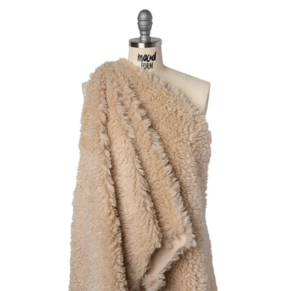 High Pile Faux Shearling Fur - Ecru - Deadstock