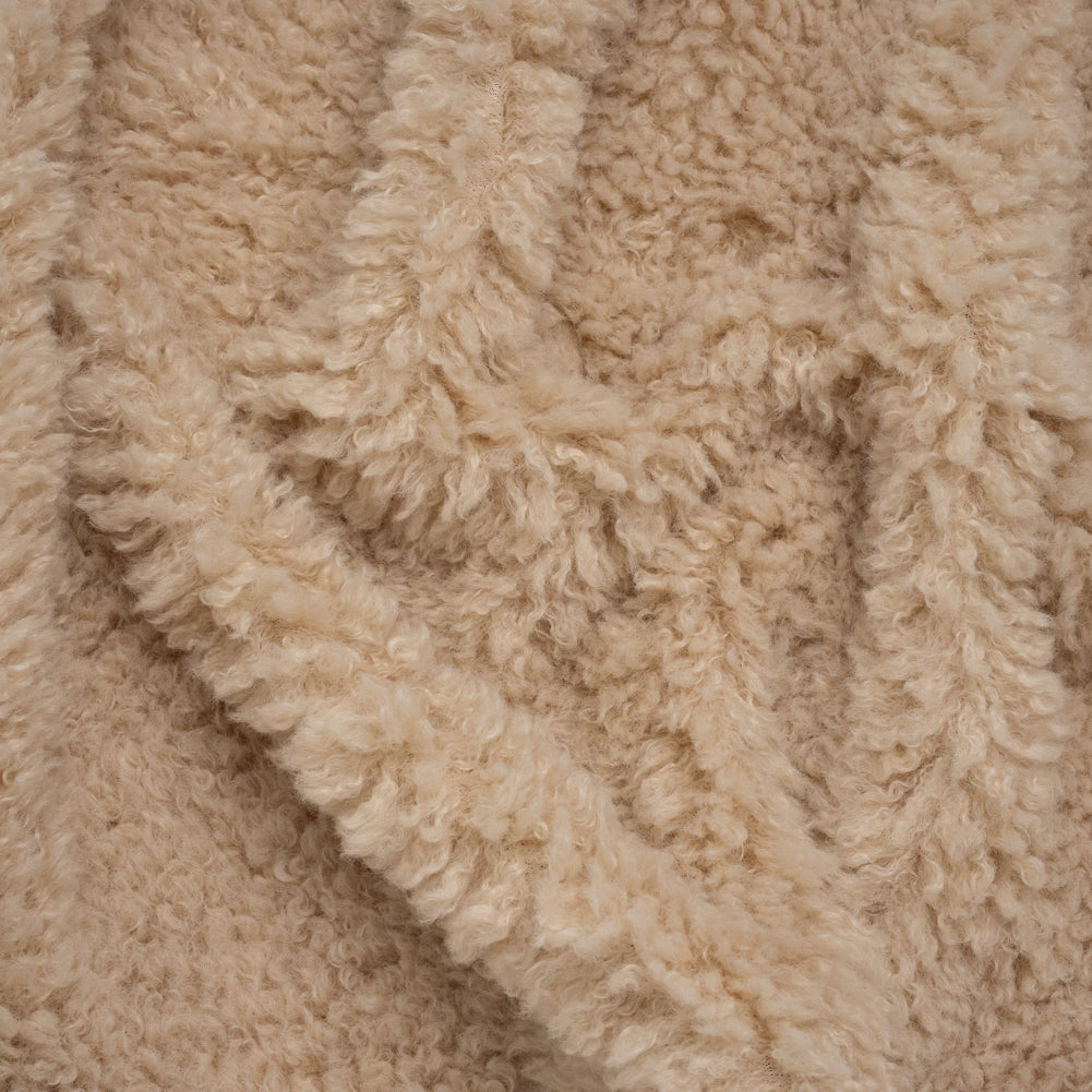 High Pile Faux Shearling Fur - Ecru - Deadstock