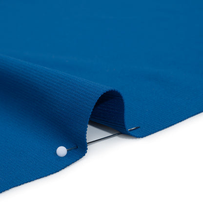 Stretch Recycled Polyester 1x1 Rib Knit - Royal Blue - Deadstock