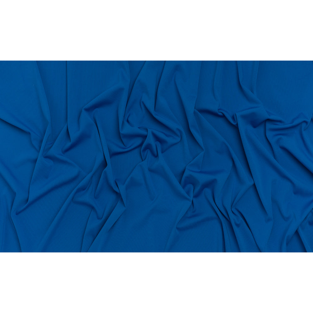 Stretch Recycled Polyester 1x1 Rib Knit - Royal Blue - Deadstock