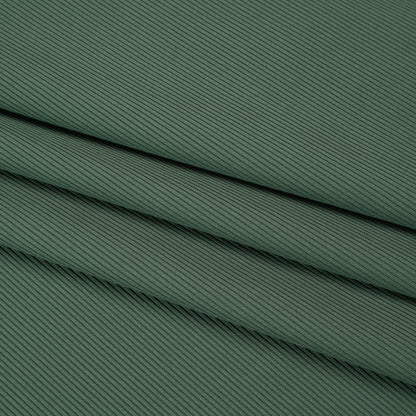 Stretch Recycled Polyester 1x1 Rib Knit - Mineral Green - Deadstock