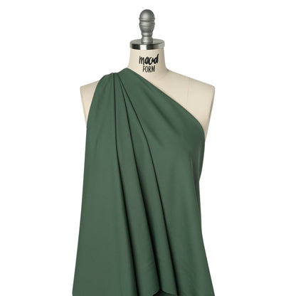 Stretch Recycled Polyester 1x1 Rib Knit - Mineral Green - Deadstock