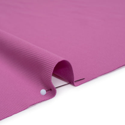 Stretch Recycled Polyester 1x1 Rib Knit - Fuchsia - Deadstock
