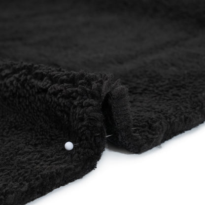 Short Pile Teddy Bear Faux Fur - Black - Deadstock