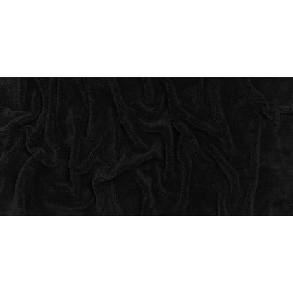 Short Pile Teddy Bear Faux Fur - Black - Deadstock