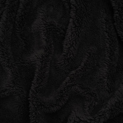 Short Pile Teddy Bear Faux Fur - Black - Deadstock
