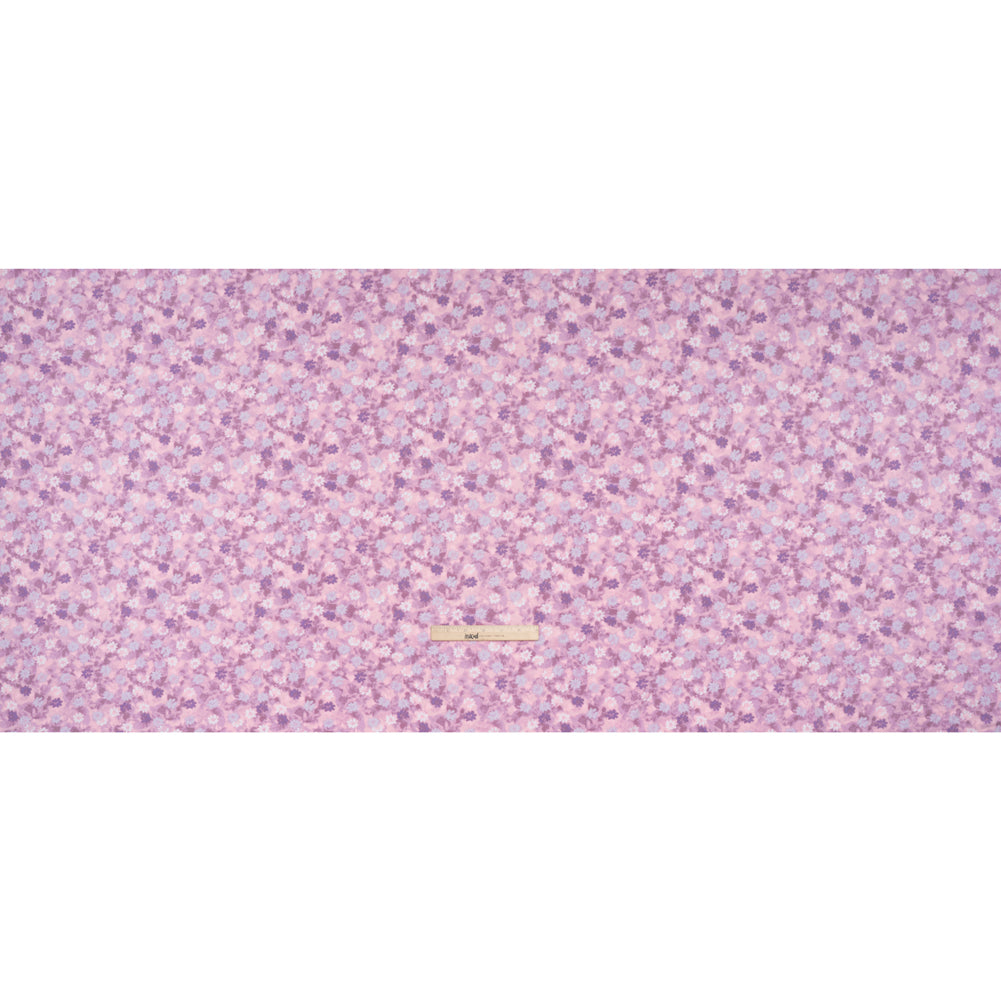 Stretch Polyester ITY Jersey - Lavender, Lilac and Muted Orchid Pink Florals - Deadstock
