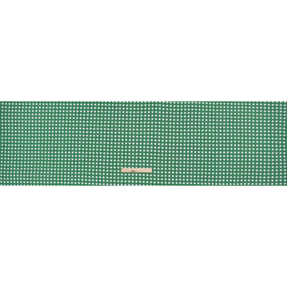 Stretch Polyester ITY Jersey - Kelly Green and White Wicker Basket Lattice - Deadstock