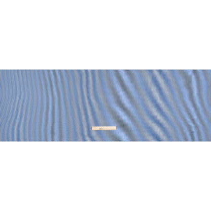 Cotton and Viscose Jersey - Cobalt Blue and White Candy Stripes - Deadstock