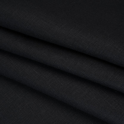 Medium Weight Linen Woven - Jet Black - Deadstock