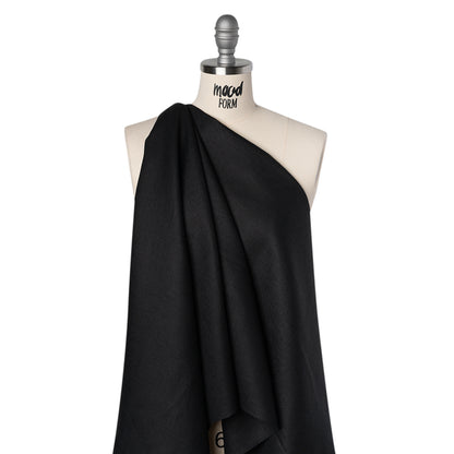Medium Weight Linen Woven - Jet Black - Deadstock