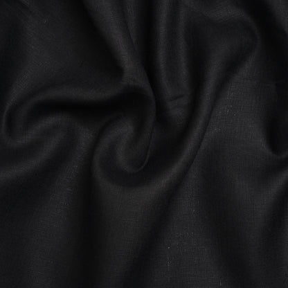Medium Weight Linen Woven - Jet Black - Deadstock