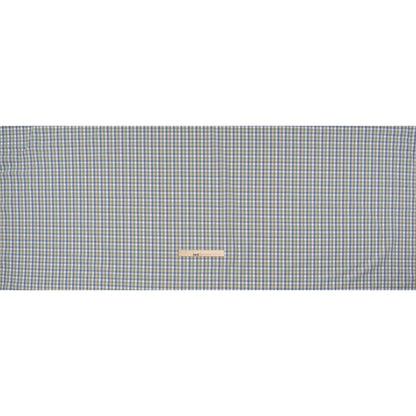 Cotton Shirting - Balsam Green, Muted Blue and Beige Plaid - Deadstock