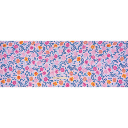 Stretch Rayon Jersey - Pink, Blue and Golden Yellow Paisley Floral - Deadstock