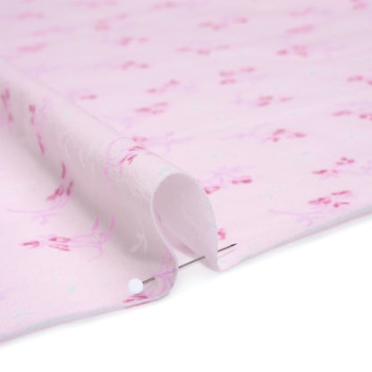 Cotton Jersey - Light Pink Flower Buds - Deadstock