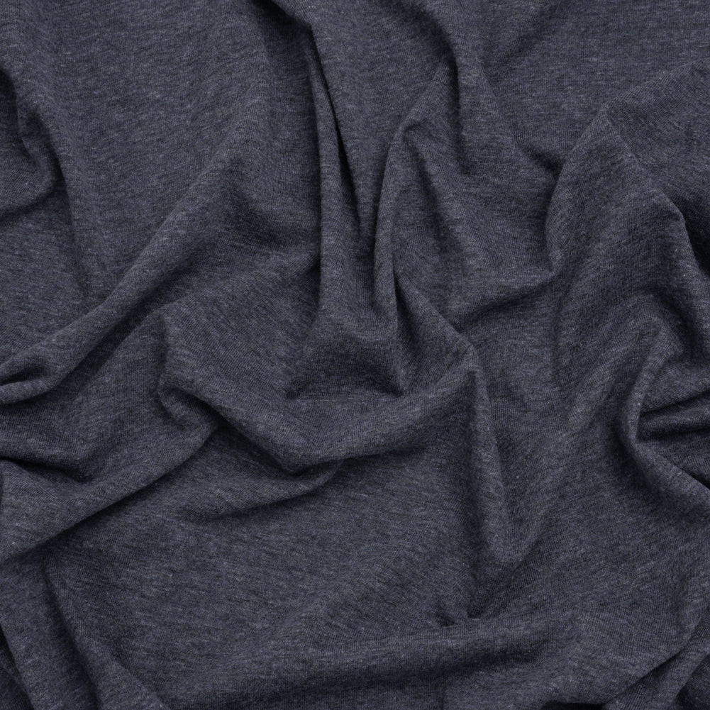Cotton and Rayon Jersey - Heathered Navy - Deadstock