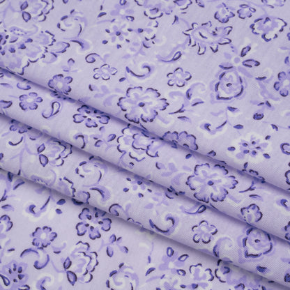 Cotton and Polyester Jersey - Lavender Floral - Deadstock