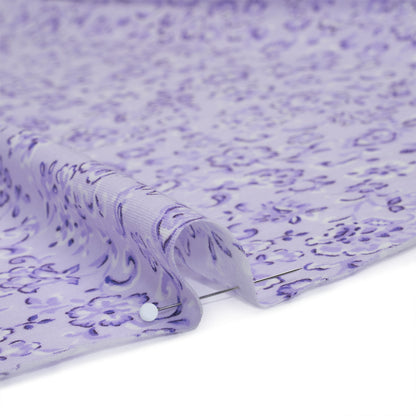 Cotton and Polyester Jersey - Lavender Floral - Deadstock