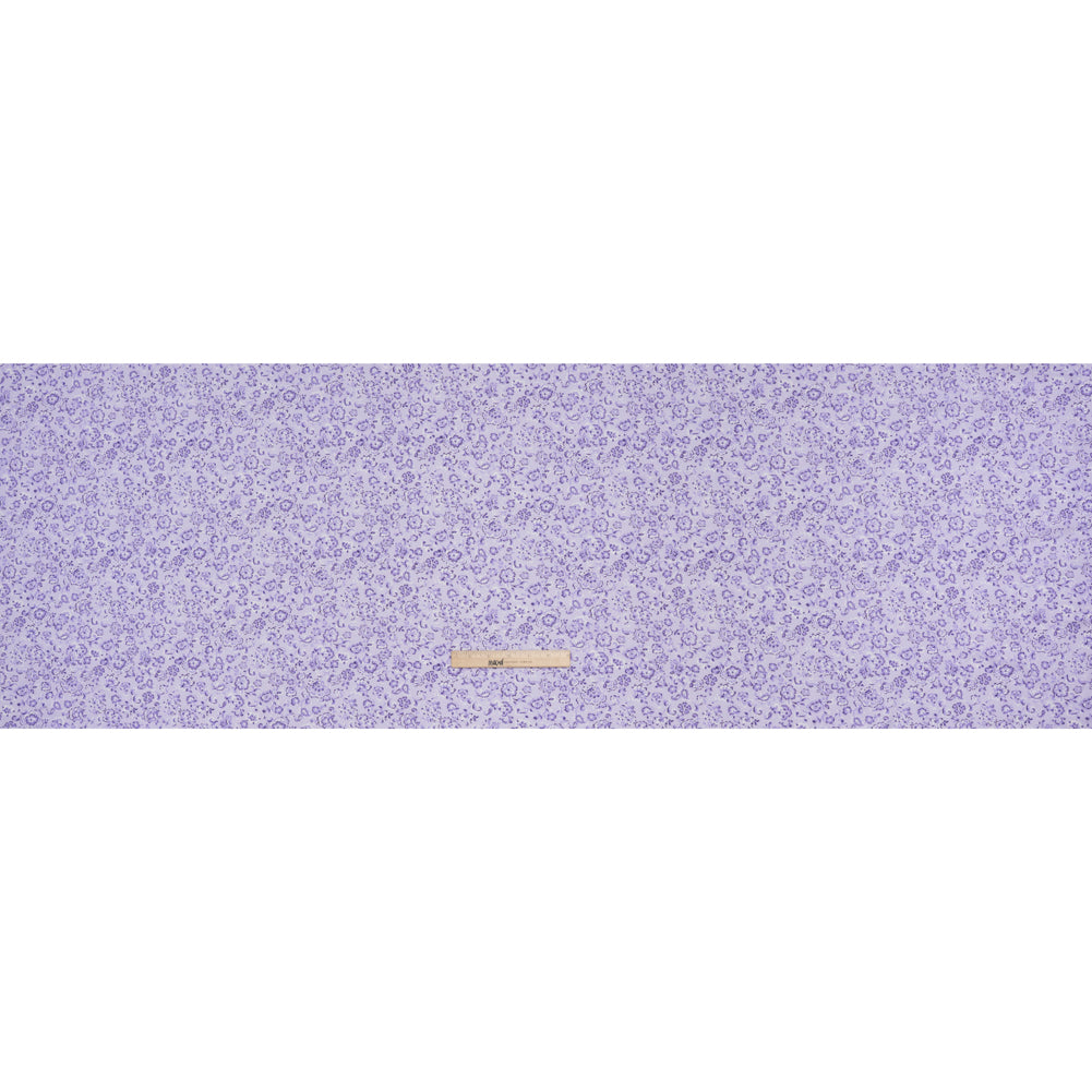 Cotton and Polyester Jersey - Lavender Floral - Deadstock