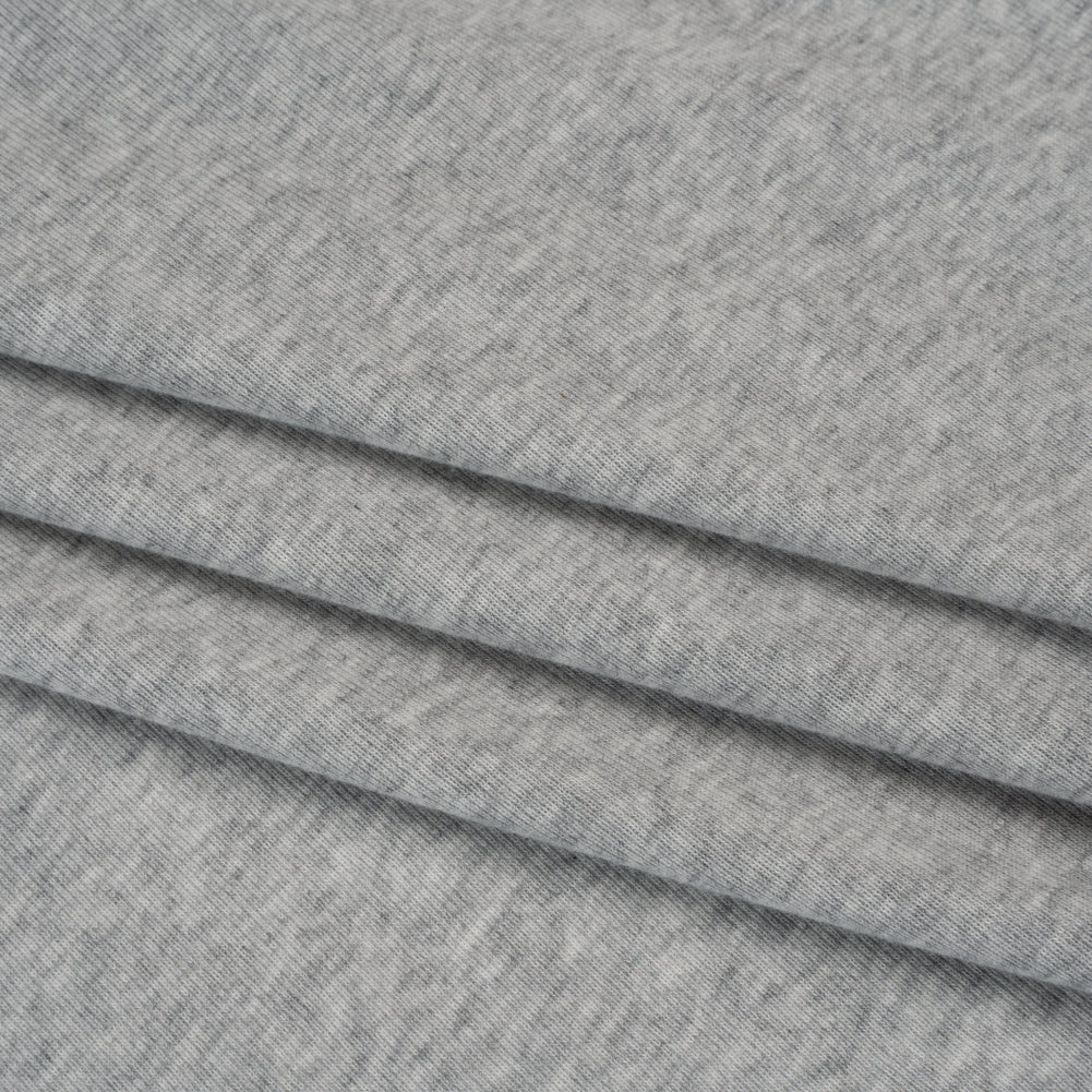 Cotton and Rayon 1x1 Rib Knit - Heathered Gray - Deadstock