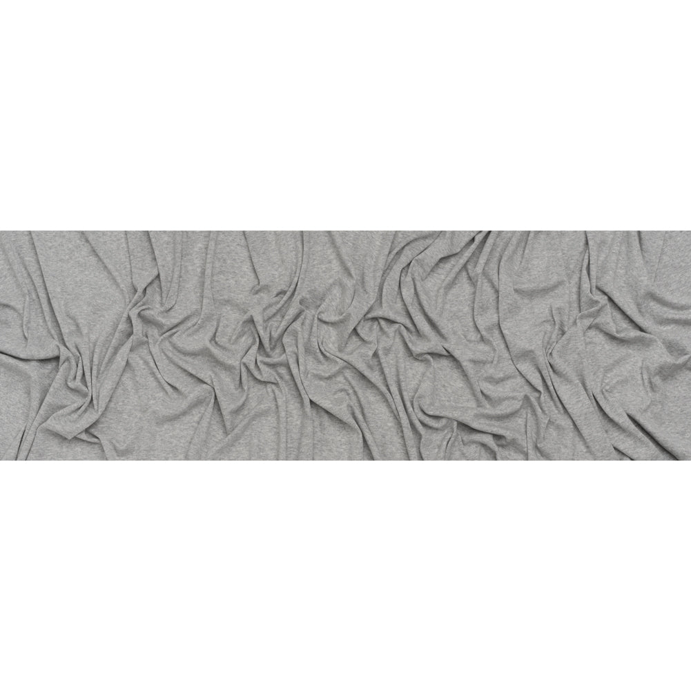 Cotton and Rayon 1x1 Rib Knit - Heathered Gray - Deadstock