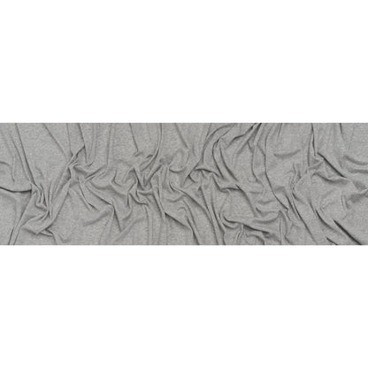 Cotton and Rayon 1x1 Rib Knit - Heathered Gray - Deadstock
