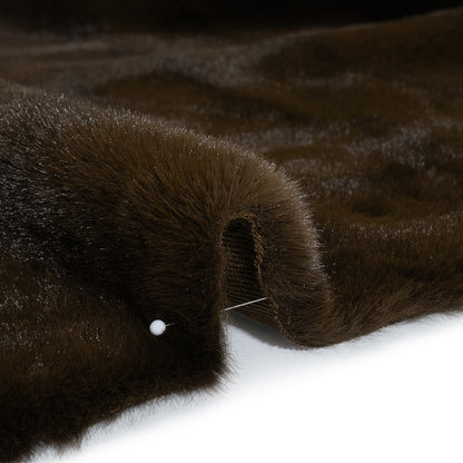 Plush Medium Pile Recycled Polyester Faux Fur - Chocolate Brown Detail