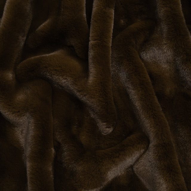 Plush Medium Pile Recycled Polyester Faux Fur - Chocolate Brown