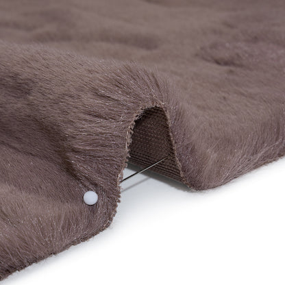Textured Short Pile Recycled Polyester Faux Fur - Dusty Mauve Abstract