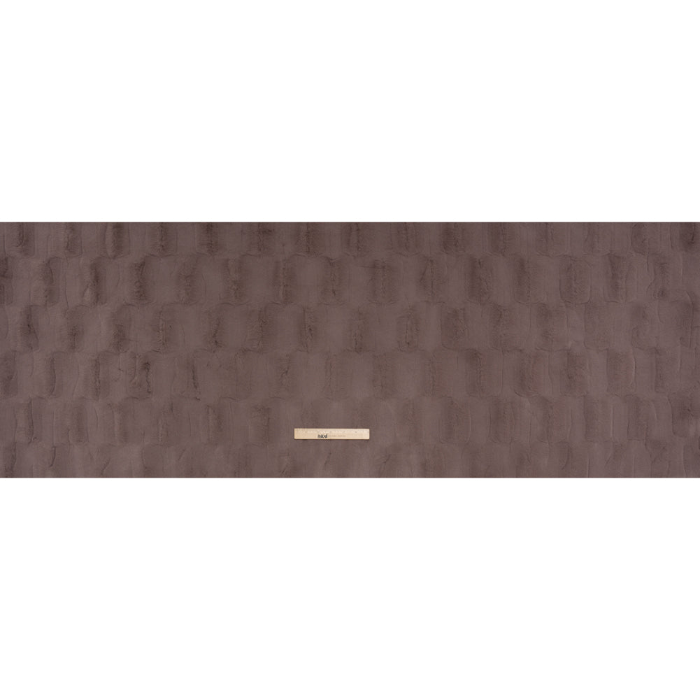 Textured Short Pile Recycled Polyester Faux Fur - Dusty Mauve Abstract