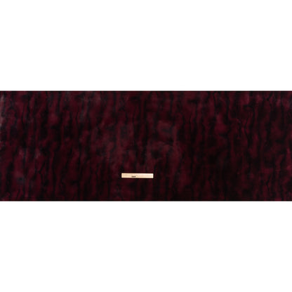 Medium Pile Recycled Polyester Faux Fur by Max Alexander - Burgundy and Black Abstract - Full
