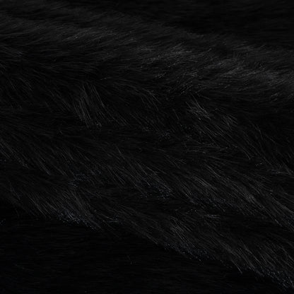 Long Pile Recycled Polyester Faux Fur - Black