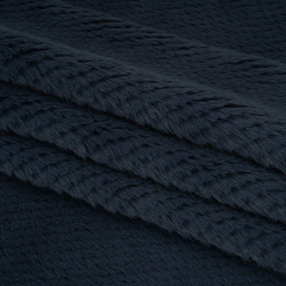 Medium Pile Recycled Polyester Faux Fur - Dark Teal Diamonds Texture