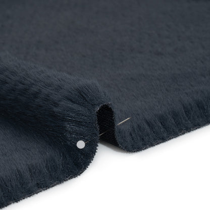 Medium Pile Recycled Polyester Faux Fur - Dark Teal Diamonds Texture