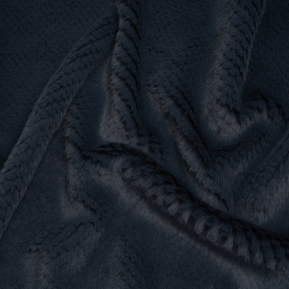 Medium Pile Recycled Polyester Faux Fur - Dark Teal Diamonds Texture