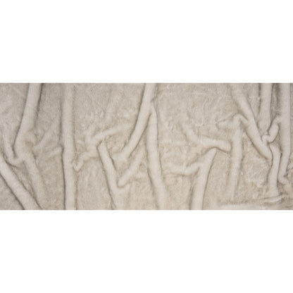 Plush Two-Tone Short Pile Recycled Polyester Faux Fur - Ivory with Black Tips Full