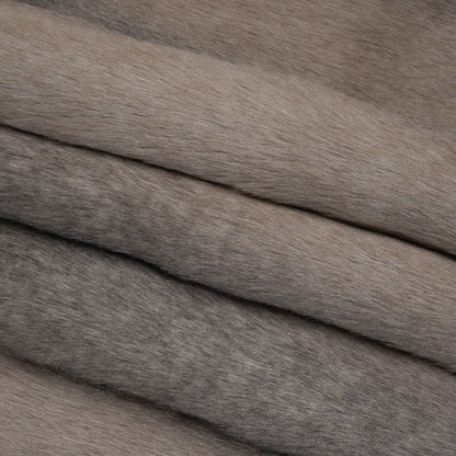 Plush Three-Tone Long Pile Recycled Polyester Faux Fur - Gray, Tan and Charcoal Soft Stripes