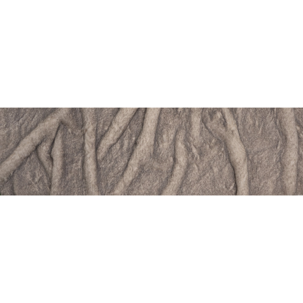Plush Two-Tone Long Pile Recycled Polyester Faux Fur - Ivory and Charcoal - Full