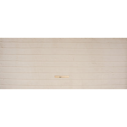 Plush Medium Pile Recycled Polyester Faux Fur with Cut Stripes - Ecru